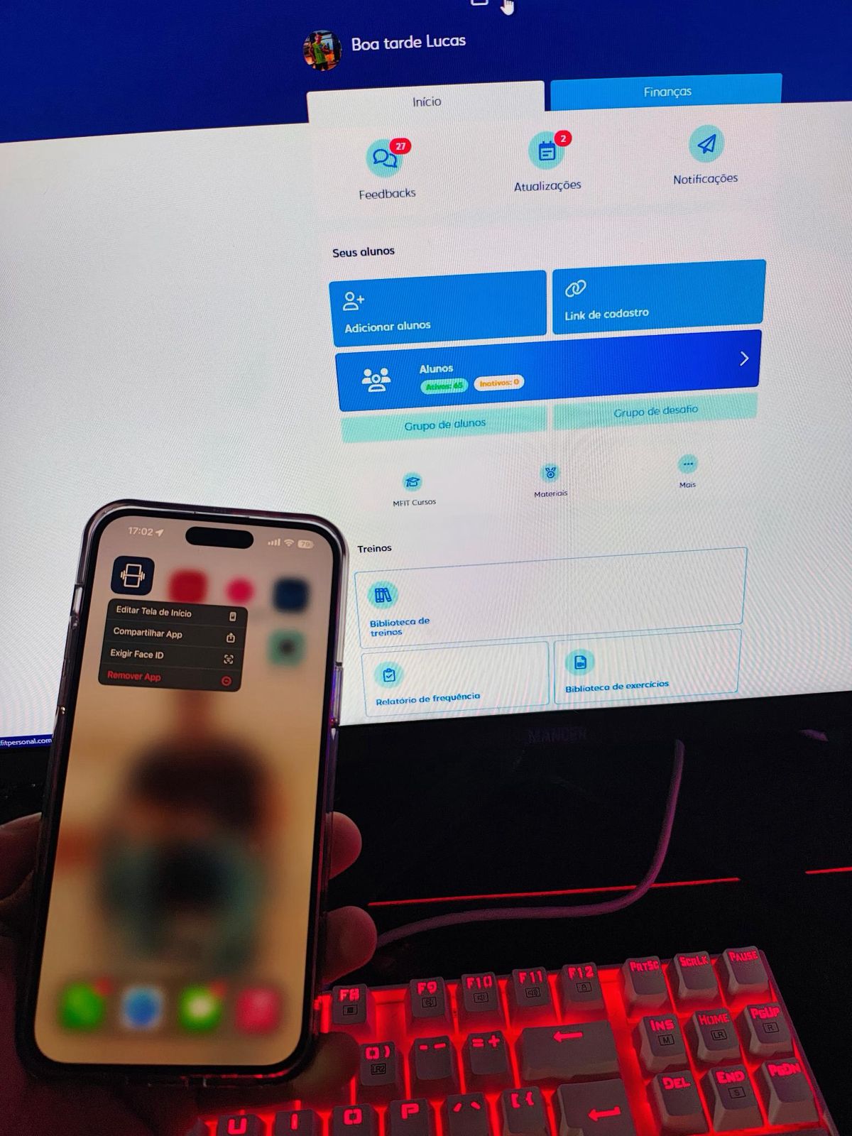 Aplicativo de treino e acompanhamento